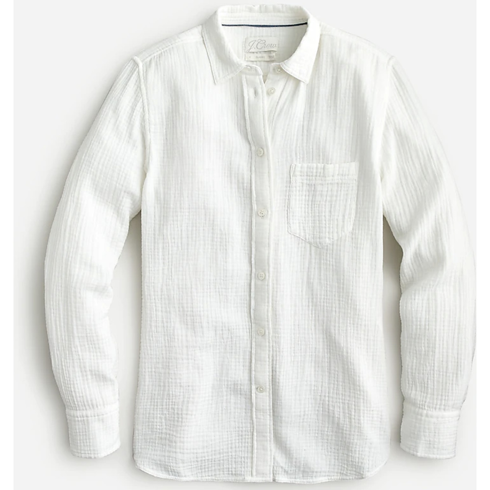 J.Crew NWT Classic-fit soft gauze shirt white size 2